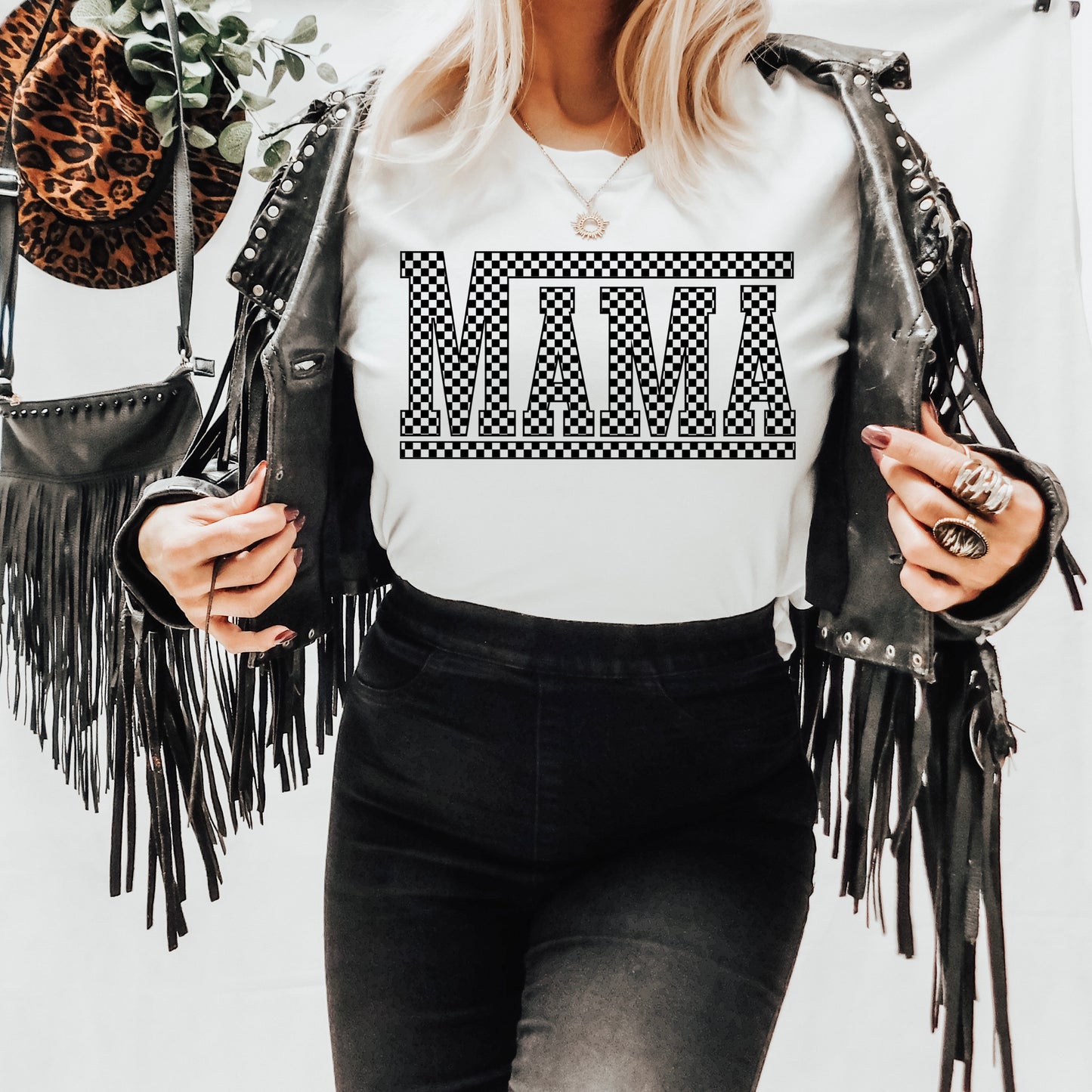 Mama checkered tee