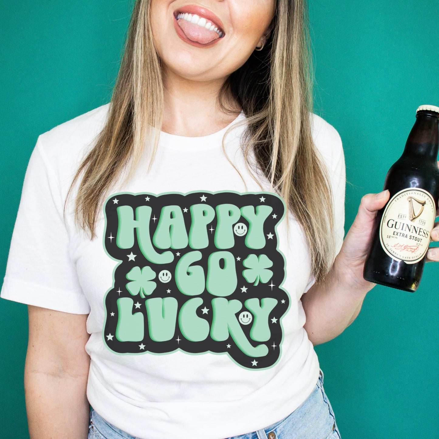 Happy go lucky green and black